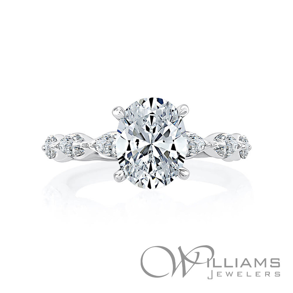 A.Jaffe 14Kw Oval Diamond Wedding Band | Rolland's Jewelers