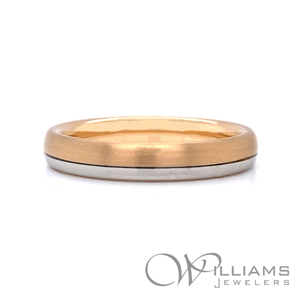 5.5mm Three Cross CZ Christian Wedding Band in 14K Two Tone Gold |  GoldenMine.com