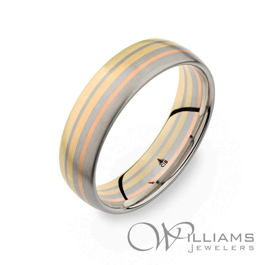 14K Yellow Gold 4mm half round comfort fit wedding bands – DELLAFORA
