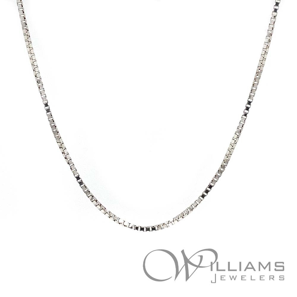 14 karat white gold box chain deals