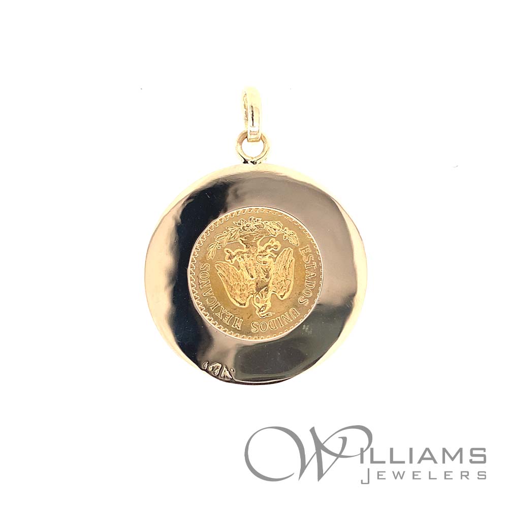 14 karat gold coin necklace discount