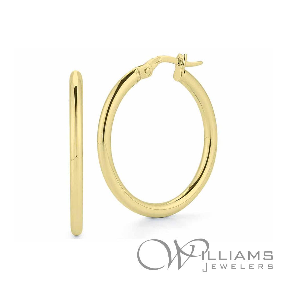 Roberto Coin Diamond Hoops Inside Out Earrings in 18k Gold