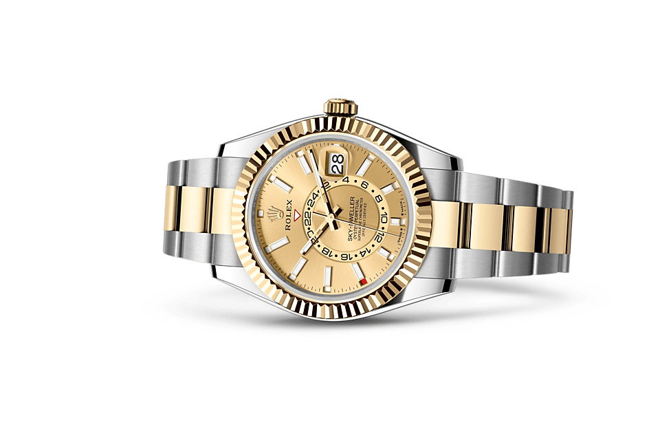 Rolex sky dweller 2025 steel and gold